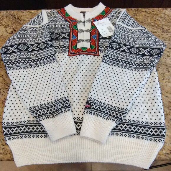 Norwool of Norway 100% Wool Embroidered Sweater Size M NWT - Picture 4 of 9